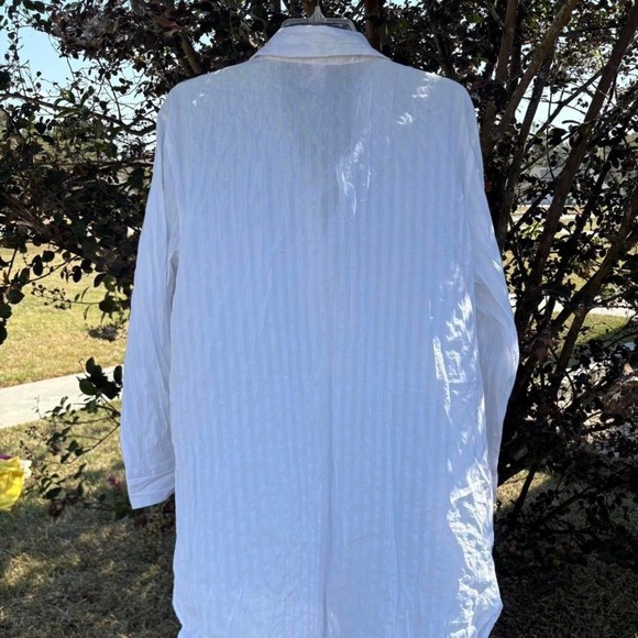 White Victoria's Secret button-up shirt with iridescent stripes. New with Tags - Picture 5 of 6